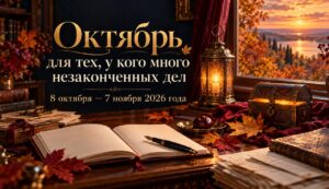 Подробнее о статье Астрологический прогноз на октябрь 2026: для тех, у кого много незаконченных дел. Месяц с 8 октября по 7 ноября.